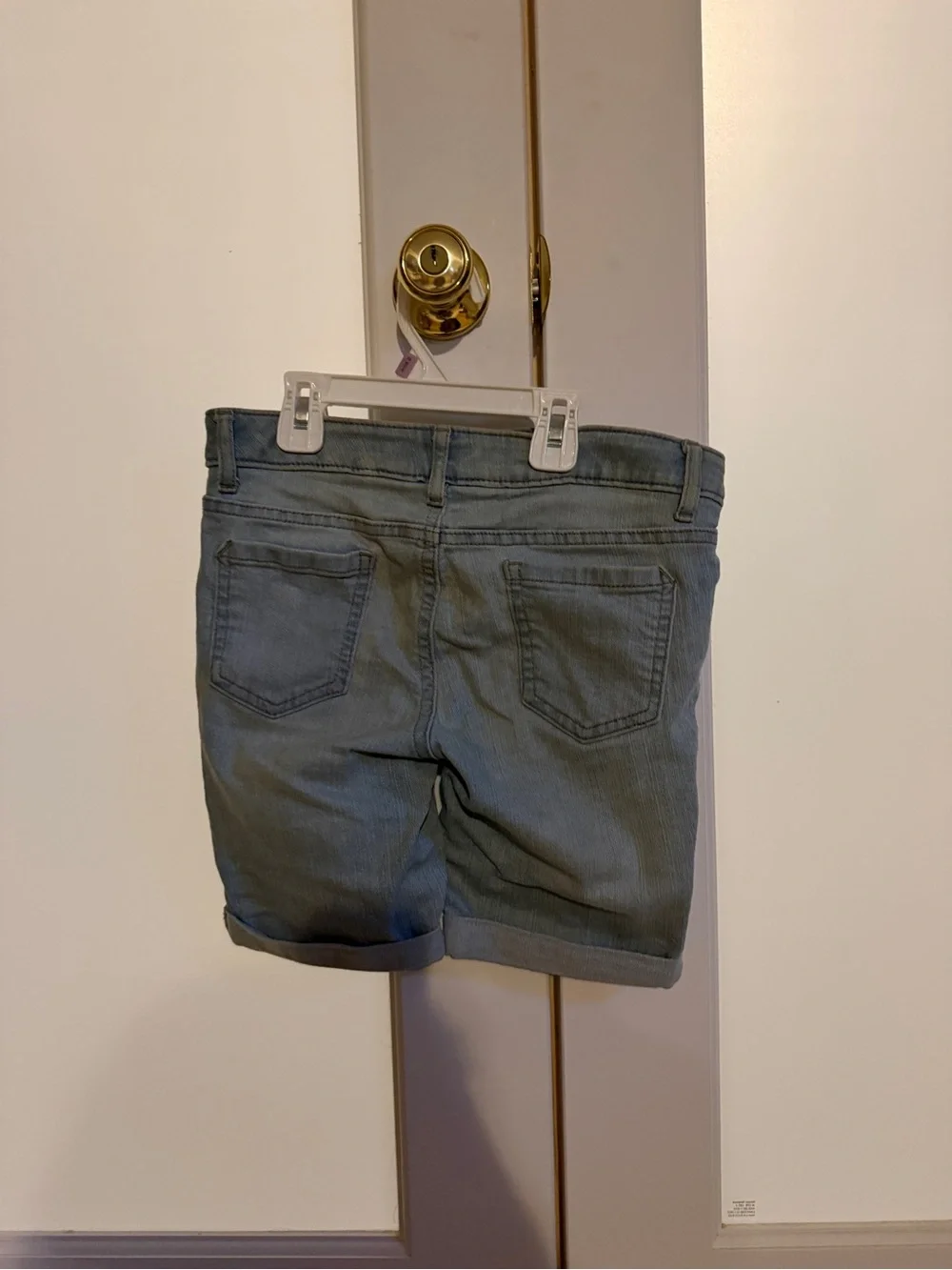 Women's Denim-Look Green Shorts